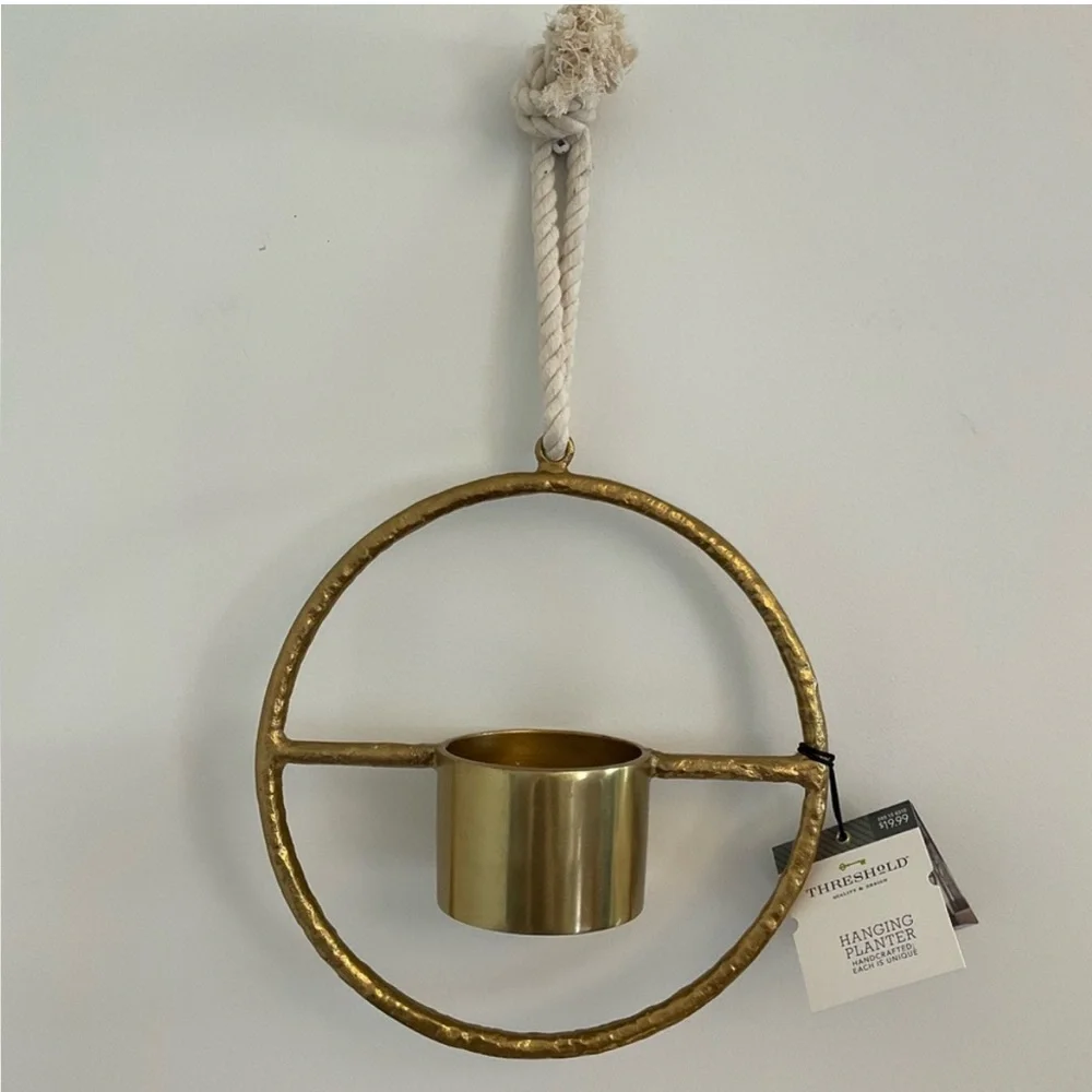 Threshold Gold Hanging Planter Bundle Set of 2 NWT